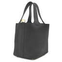 エルメス HERMES ピコタンロック 18 PM ブラック トリヨンクレマンス ハンドバッグ ゴールド金具 黒