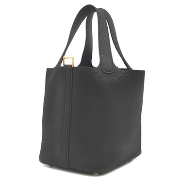 エルメス HERMES ピコタンロック 18 PM ブラック トリヨンクレマンス ハンドバッグ ゴールド金具 黒