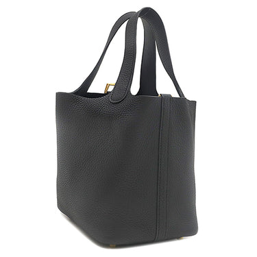 エルメス HERMES ピコタンロック 18 PM ブラック トリヨンクレマンス ハンドバッグ ゴールド金具 黒