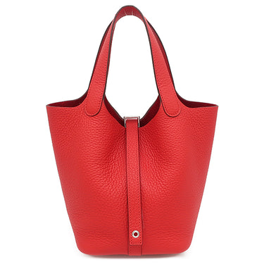 エルメス HERMES ピコタンロック 18 PM ルージュラデュー トリヨンクレマンス ハンドバッグ シルバー金具 新品 未使用 赤 2025年製