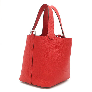 エルメス HERMES ピコタンロック 18 PM ルージュラデュー トリヨンクレマンス ハンドバッグ シルバー金具 新品 未使用 赤 2025年製