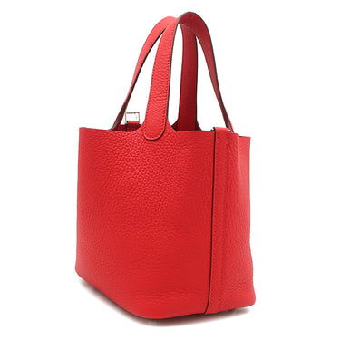 エルメス HERMES ピコタンロック 18 PM ルージュラデュー トリヨンクレマンス ハンドバッグ シルバー金具 新品 未使用 赤 2025年製