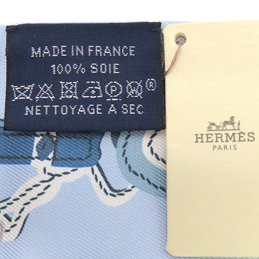 エルメス HERMES ツイリー ブルーシエル×コバルト×マリン シルク スカーフ 【ブリッド ドゥ ガラ アップリケ ピケ】