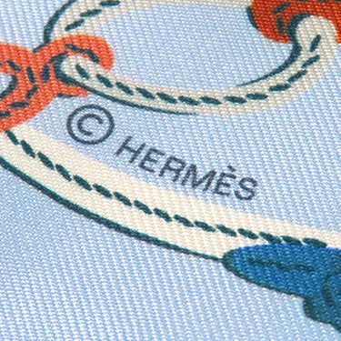 エルメス HERMES ツイリー ブルーシエル×コバルト×マリン シルク スカーフ 【ブリッド ドゥ ガラ アップリケ ピケ】