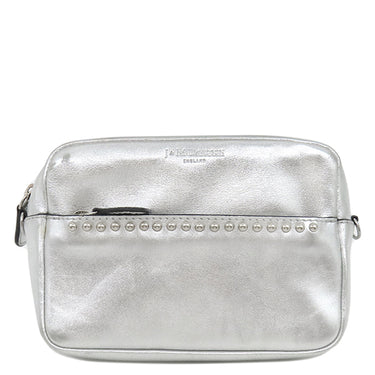 ジェイアンドエム デヴィッドソン J&M DAVIDSON リップスティック ポシェット シルバー レザー ショルダーバッグ シルバー金具 スタッズ チェーン 斜め掛け