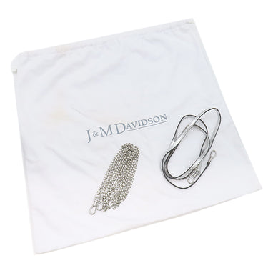 ジェイアンドエム デヴィッドソン J&M DAVIDSON リップスティック ポシェット シルバー レザー ショルダーバッグ シルバー金具 スタッズ チェーン 斜め掛け