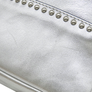 ジェイアンドエム デヴィッドソン J&M DAVIDSON リップスティック ポシェット シルバー レザー ショルダーバッグ シルバー金具 スタッズ チェーン 斜め掛け