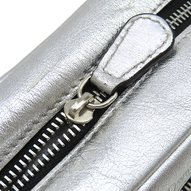 ジェイアンドエム デヴィッドソン J&M DAVIDSON リップスティック ポシェット シルバー レザー ショルダーバッグ シルバー金具 スタッズ チェーン 斜め掛け