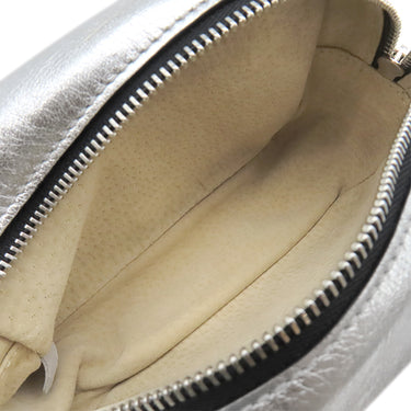 ジェイアンドエム デヴィッドソン J&M DAVIDSON リップスティック ポシェット シルバー レザー ショルダーバッグ シルバー金具 スタッズ チェーン 斜め掛け