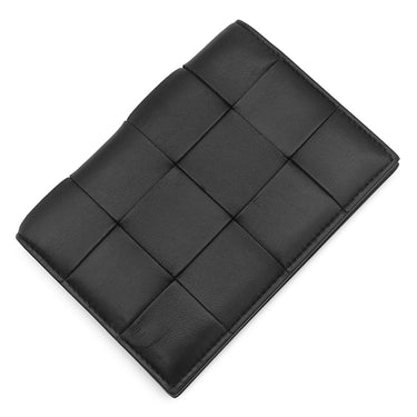 ボッテガヴェネタ BOTTEGA VENETA カセット ブラック カーフ パスポートケース 黒