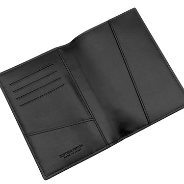 ボッテガヴェネタ BOTTEGA VENETA カセット ブラック カーフ パスポートケース 黒