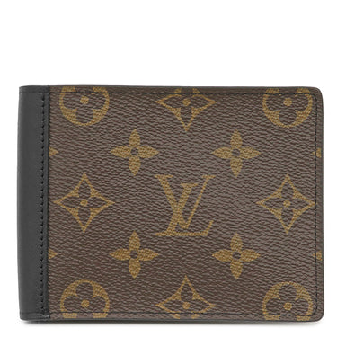 ルイヴィトン LOUIS VUITTON ポルトフォイユ ミンドロ M60411 モノグラムマカサー モノグラムマカサー 二つ折り財布 シルバー金具 茶 黒 コンパクト