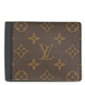 ルイヴィトン LOUIS VUITTON ポルトフォイユ ミンドロ M60411 モノグラムマカサー モノグラムマカサー 二つ折り財布 シルバー金具 茶 黒 コンパクト