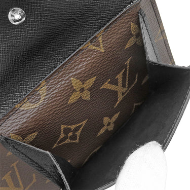 ルイヴィトン LOUIS VUITTON ポルトフォイユ ミンドロ M60411 モノグラムマカサー モノグラムマカサー 二つ折り財布 シルバー金具 茶 黒 コンパクト