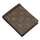 ルイヴィトン LOUIS VUITTON ポルトフォイユ ミンドロ M60411 モノグラムマカサー モノグラムマカサー 二つ折り財布 シルバー金具 茶 黒 コンパクト