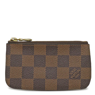 ルイヴィトン LOUIS VUITTON ポシェット クレ N62658 ダミエエベヌ ダミエキャンバス コインケース ゴールド金具 茶 小銭入れ キーチェーン付き