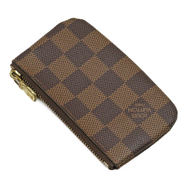 ルイヴィトン LOUIS VUITTON ポシェット クレ N62658 ダミエエベヌ ダミエキャンバス コインケース ゴールド金具 茶 小銭入れ キーチェーン付き