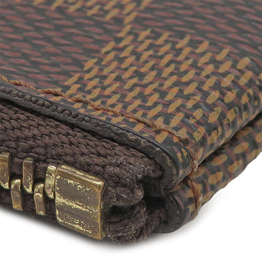 ルイヴィトン LOUIS VUITTON ポシェット クレ N62658 ダミエエベヌ ダミエキャンバス コインケース ゴールド金具 茶 小銭入れ キーチェーン付き