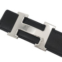 エルメス HERMES コンスタンスH #80 ブラック×ブルージーン ボックスカーフ トゴ #80 ベルト Hバックル リバーシブル