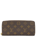 ルイヴィトン LOUIS VUITTON ポルトフォイユ クレマンス フラワー M64201 ホットピンク モノグラムキャンバス 長財布 ゴールド金具 ラウンドファスナー
