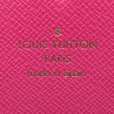 ルイヴィトン LOUIS VUITTON ポルトフォイユ クレマンス フラワー M64201 ホットピンク モノグラムキャンバス 長財布 ゴールド金具 ラウンドファスナー