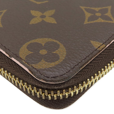 ルイヴィトン LOUIS VUITTON ポルトフォイユ クレマンス フラワー M64201 ホットピンク モノグラムキャンバス 長財布 ゴールド金具 ラウンドファスナー