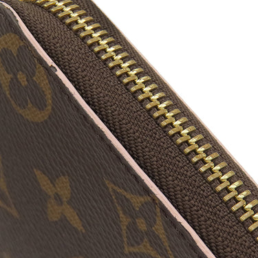 ルイヴィトン LOUIS VUITTON ポルトフォイユ クレマンス フラワー M64201 ホットピンク モノグラムキャンバス 長財布 ゴールド金具 ラウンドファスナー