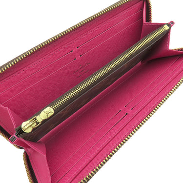 ルイヴィトン LOUIS VUITTON ポルトフォイユ クレマンス フラワー M64201 ホットピンク モノグラムキャンバス 長財布 ゴールド金具 ラウンドファスナー