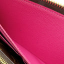 ルイヴィトン LOUIS VUITTON ポルトフォイユ クレマンス フラワー M64201 ホットピンク モノグラムキャンバス 長財布 ゴールド金具 ラウンドファスナー