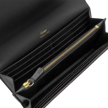 カルティエ Cartier ブルC ドゥ カルティエ インターナショナルウォレット CRL3001852 ブラック カーフ 長財布 ゴールド金具 黒 小銭入れ 札入れ カード入れ