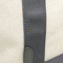 バレンシアガ BALENCIAGA ネイビーカバス M 339936 ナチュラル×グレー キャンバス レザー トートバッグ シルバー金具 白 ロゴ トート Navy カバ