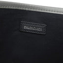 バレンシアガ BALENCIAGA ネイビーカバス M 339936 ナチュラル×グレー キャンバス レザー トートバッグ シルバー金具 白 ロゴ トート Navy カバ