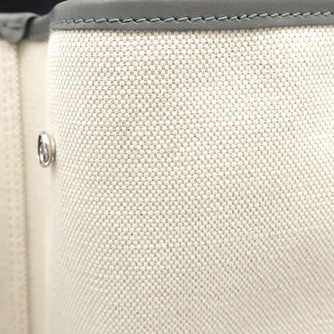 バレンシアガ BALENCIAGA ネイビーカバス M 339936 ナチュラル×グレー キャンバス レザー トートバッグ シルバー金具 白 ロゴ トート Navy カバ