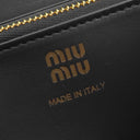 ミュウミュウ MIU MIU ロゴ ラウンドファスナー 5ML506 2CSB ブラック×コニャック カーフ 長財布 ゴールド金具 黒 茶 NERO COGNAC ラウンドジップ