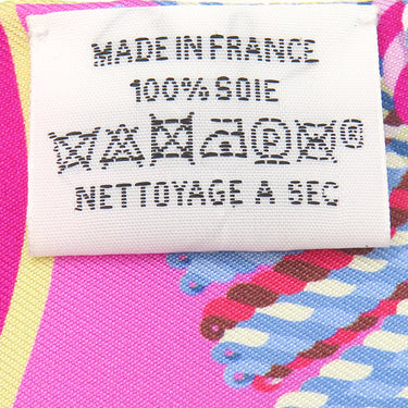 エルメス HERMES ツイリー ヴェールアマンド×ピンク×黄 シルク スカーフ 【EPAULETTES DE GALA/式典肩章】