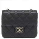シャネル CHANEL ミニフラップバッグ ブラック ラムスキン ショルダーバッグ ゴールド金具 ココマーク
