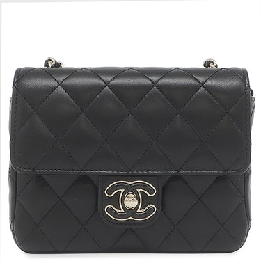 シャネル CHANEL ミニフラップバッグ ブラック ラムスキン ショルダーバッグ ゴールド金具 ココマーク