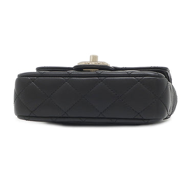 シャネル CHANEL ミニフラップバッグ ブラック ラムスキン ショルダーバッグ ゴールド金具 ココマーク