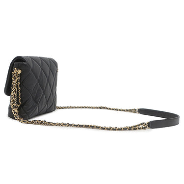 シャネル CHANEL マトラッセ パール ココマーク ブラック ラムスキン ショルダーバッグ ヴィンテージ金具 黒 チェーンショルダー