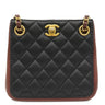 シャネル CHANEL マトラッセ スモール バケット ショルダー ブラック×ボルドー ラムスキン ショルダーバッグ ヴィンテージ金具 黒 バイカラー