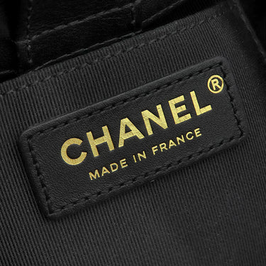 シャネル CHANEL マトラッセ スモール バケット ショルダー ブラック×ボルドー ラムスキン ショルダーバッグ ヴィンテージ金具 黒 バイカラー