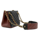 シャネル CHANEL マトラッセ スモール バケット ショルダー ブラック×ボルドー ラムスキン ショルダーバッグ ヴィンテージ金具 黒 バイカラー