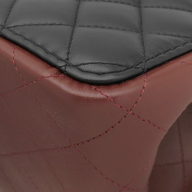 シャネル CHANEL マトラッセ スモール バケット ショルダー ブラック×ボルドー ラムスキン ショルダーバッグ ヴィンテージ金具 黒 バイカラー