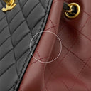 シャネル CHANEL マトラッセ スモール バケット ショルダー ブラック×ボルドー ラムスキン ショルダーバッグ ヴィンテージ金具 黒 バイカラー
