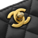 シャネル CHANEL マトラッセ スモール バケット ショルダー ブラック×ボルドー ラムスキン ショルダーバッグ ヴィンテージ金具 黒 バイカラー