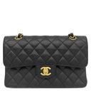 シャネル CHANEL マトラッセ23 ダブルフラップ A01113 ブラック キャビアスキン ショルダーバッグ ゴールド金具 チェーンショルダー