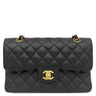 シャネル CHANEL マトラッセ23 ダブルフラップ A01113 ブラック キャビアスキン ショルダーバッグ ゴールド金具 チェーンショルダー