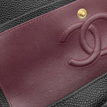 シャネル CHANEL マトラッセ23 ダブルフラップ A01113 ブラック キャビアスキン ショルダーバッグ ゴールド金具 チェーンショルダー