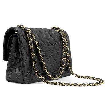 シャネル CHANEL マトラッセ23 ダブルフラップ A01113 ブラック キャビアスキン ショルダーバッグ ゴールド金具 チェーンショルダー