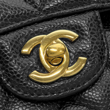シャネル CHANEL マトラッセ23 ダブルフラップ A01113 ブラック キャビアスキン ショルダーバッグ ゴールド金具 チェーンショルダー